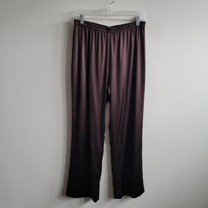 dianaira Reversible Silk Stretch Pull-on Pants In Chocolate